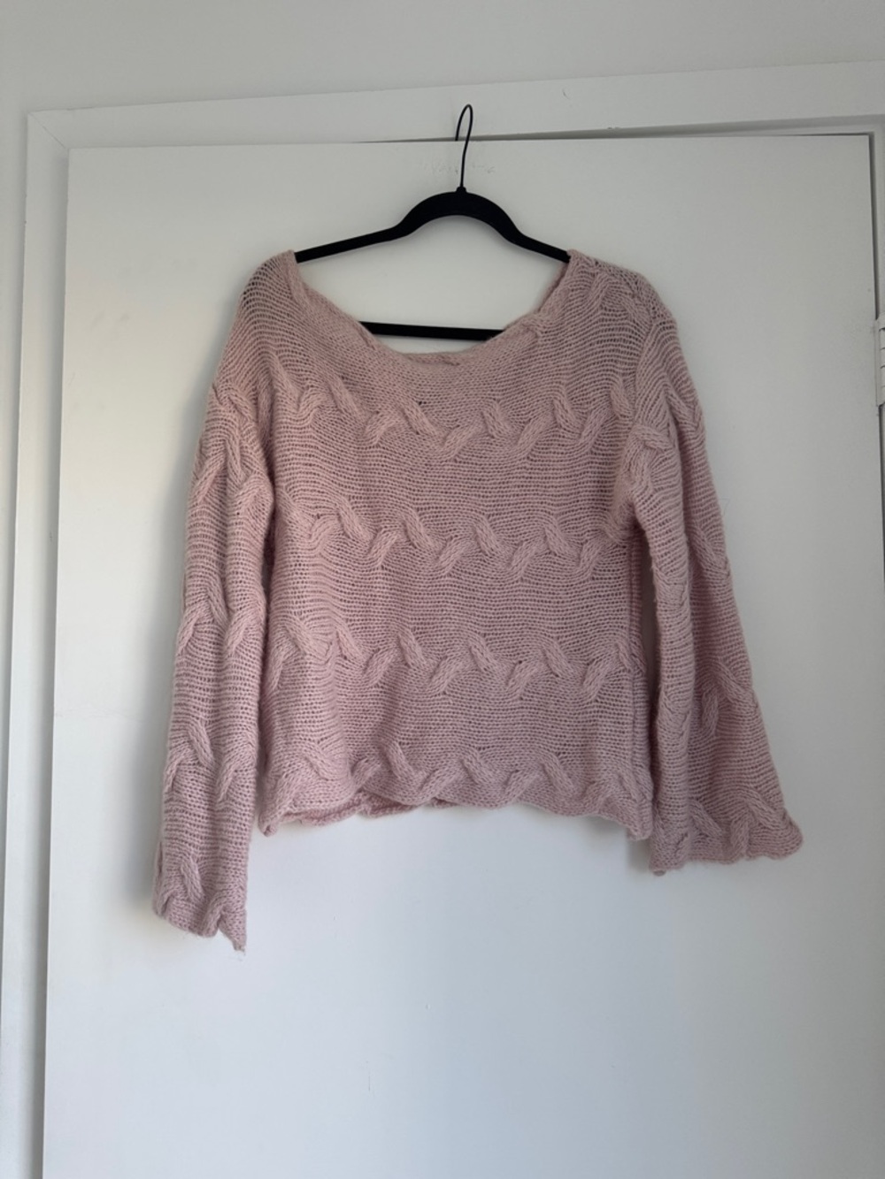 House of Harlow 1960 Blush Pink Cable Knit Pullover